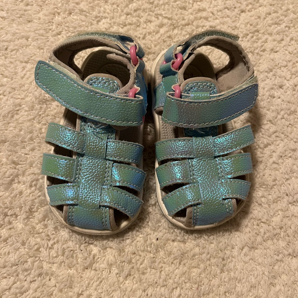 See Kai Run Paley Babysit Iridescent Blue Sandals 4